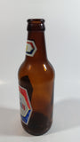 Vintage Molson Canadian Lager Beer 7 3/4" Tall Brown Amber Stubby Glass Bottle with Paper Labels