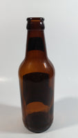 Vintage Molson Canadian Lager Beer 7 3/4" Tall Brown Amber Stubby Glass Bottle with Paper Labels