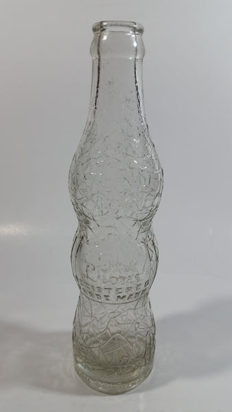 Vintage Van Bros. Ltd The Lions Beverages 6 1/2 oz Clear Crackle Glass Beverage Bottle