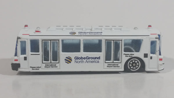 Globe Ground North America White Airport Bus Die Cast Toy Car Vehicle