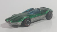 Vintage 1970 Hot Wheels Swingin' Wing Spectraflame Green Red Lines Die Cast Toy Car Vehicle with Slide Out Rear Exhaust and Engine - 1969 Hong Kong