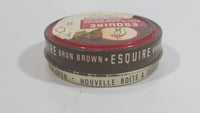 Vintage Knomark Esquire Boot Polish Brown 1 1/8 oz Round Metal Tin Some Dry Product Inside