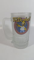 2002 20th Century Fox The Simpsons Homer Simpson "To Alcohol!" Frosted Heavy Glass Beer Mug TV Cartoon Collectible