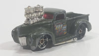 2004 Hot Wheels 1941 Ford Pickup Truck Army Green Die Cast Toy Car Vehicle