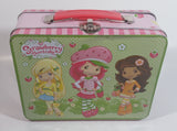 2012 American Greetings Strawberry Short cake Embossed Pink and Green Tin Metal Lunch Box