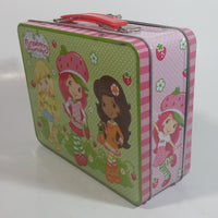 2012 American Greetings Strawberry Short cake Embossed Pink and Green Tin Metal Lunch Box