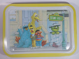 Vintage 1977 Sesame Street Kids Television Show Yellow Rimmed Metal Lunch TV Tray TV Collectible