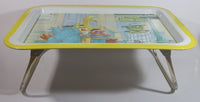 Vintage 1977 Sesame Street Kids Television Show Yellow Rimmed Metal Lunch TV Tray TV Collectible