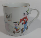 Vintage Disneyland Walt Disney World Gold Rimmed Porcelain Ceramic Coffee Mug Made in Japan