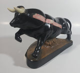 Vintage 1981 Jim Beam Kentucky Black Bull Themed Regal China Liquor Decanter 750mL 10" Long