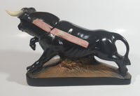 Vintage 1981 Jim Beam Kentucky Black Bull Themed Regal China Liquor Decanter 750mL 10" Long