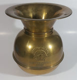 Antique Redskin Brand Chewing Tobacco Cut Plug Large Brass 10 1/4" Tall Spittoon