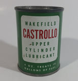 Vintage Wakefield Castrollo Upper Cylinder Lubricant 4 oz Tin Metal Coin Bank