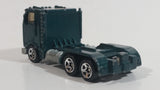 1998 Hot Wheels Race Team II Ramp Truck Semi Tractor Dark Metalflake Green Die Cast Toy Car Rig Vehicle