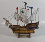 Vintage Collectible Santa Maria 1492 Wooden Model Sailing Ship