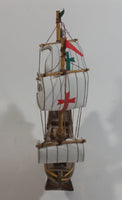 Vintage Collectible Santa Maria 1492 Wooden Model Sailing Ship