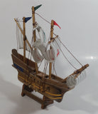 Vintage Collectible Santa Maria 1492 Wooden Model Sailing Ship