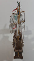 Vintage Collectible Santa Maria 1492 Wooden Model Sailing Ship