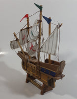 Vintage Collectible Santa Maria 1492 Wooden Model Sailing Ship