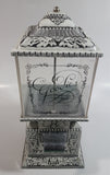 Vintage Very Unique Styled "Goodies" White Metal and Glass 10" Tall Ornate Gumball Candy Dispenser Machine