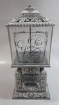 Vintage Very Unique Styled "Goodies" White Metal and Glass 10" Tall Ornate Gumball Candy Dispenser Machine