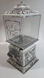 Vintage Very Unique Styled "Goodies" White Metal and Glass 10" Tall Ornate Gumball Candy Dispenser Machine