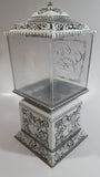 Vintage Very Unique Styled "Goodies" White Metal and Glass 10" Tall Ornate Gumball Candy Dispenser Machine