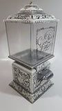 Vintage Very Unique Styled "Goodies" White Metal and Glass 10" Tall Ornate Gumball Candy Dispenser Machine