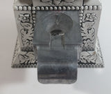 Vintage Very Unique Styled "Goodies" White Metal and Glass 10" Tall Ornate Gumball Candy Dispenser Machine