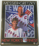 1996 Starline NHLPA NHL Ice Hockey New York's Finest Rangers Players Mark Messier and Wayne Gretzky Framed 16" x 20" Picture Sports Collectible