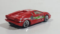 1998 Hot Wheels Flag Flyers 25th Anniversary Lamborghini Countach Red Die Cast Toy Exotic Luxury Car Vehicle