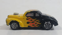 Rare VHTF Hot Wheels Ford Coupe Hot Rod Black and Yellow w/ Flames Die Cast and Plastic Toy Slot Car Drag Racing Vehicle NOT Tested