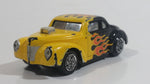 Rare VHTF Hot Wheels Ford Coupe Hot Rod Black and Yellow w/ Flames Die Cast and Plastic Toy Slot Car Drag Racing Vehicle NOT Tested