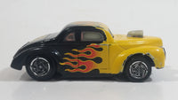 Rare VHTF Hot Wheels Ford Coupe Hot Rod Black and Yellow w/ Flames Die Cast and Plastic Toy Slot Car Drag Racing Vehicle NOT Tested