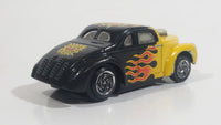 Rare VHTF Hot Wheels Ford Coupe Hot Rod Black and Yellow w/ Flames Die Cast and Plastic Toy Slot Car Drag Racing Vehicle NOT Tested