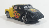 Rare VHTF Hot Wheels Ford Coupe Hot Rod Black and Yellow w/ Flames Die Cast and Plastic Toy Slot Car Drag Racing Vehicle NOT Tested