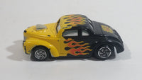 Rare VHTF Hot Wheels Ford Coupe Hot Rod Black and Yellow w/ Flames Die Cast and Plastic Toy Slot Car Drag Racing Vehicle NOT Tested