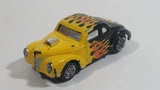 Rare VHTF Hot Wheels Ford Coupe Hot Rod Black and Yellow w/ Flames Die Cast and Plastic Toy Slot Car Drag Racing Vehicle NOT Tested