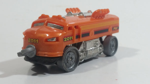 2011 Hot Wheels Rapid Transit Series Rocky Mountain Rail Train Engine Locomotive Orange Plastic Body Die Cast Toy Railway Railroad Vehicle