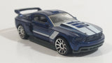 2013 Hot Wheels HW Workshop Then and Now Custom '12 Ford Mustang Dark Metallic Blue Die Cast Toy Car Vehicle