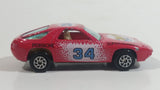 1980s Yatming Hot Pink Porsche 928 Flystone #34 Super Runner Die Cast Toy Car No. 1034