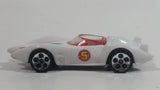 2008 Hot Wheels Mach 5 Speed Racer White Plastic Toy Race Car Vehicle