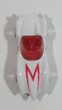 2008 Hot Wheels Mach 5 Speed Racer White Plastic Toy Race Car Vehicle