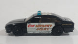 1996 Hot Wheels Police Cruiser Black with White Doors #96 Auto City Die Cast Toy Emergency Response Cop Vehicle