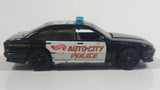 1996 Hot Wheels Police Cruiser Black with White Doors #96 Auto City Die Cast Toy Emergency Response Cop Vehicle