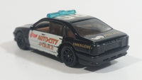 1996 Hot Wheels Police Cruiser Black with White Doors #96 Auto City Die Cast Toy Emergency Response Cop Vehicle