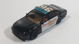 1996 Hot Wheels Police Cruiser Black with White Doors #96 Auto City Die Cast Toy Emergency Response Cop Vehicle