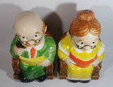 Vintage Cute Set of Grandma and Grandpa in Rocking Chairs 11" Tall Ceramic Cookie Jars Made in Japan