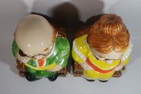 Vintage Cute Set of Grandma and Grandpa in Rocking Chairs 11" Tall Ceramic Cookie Jars Made in Japan