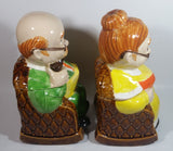 Vintage Cute Set of Grandma and Grandpa in Rocking Chairs 11" Tall Ceramic Cookie Jars Made in Japan